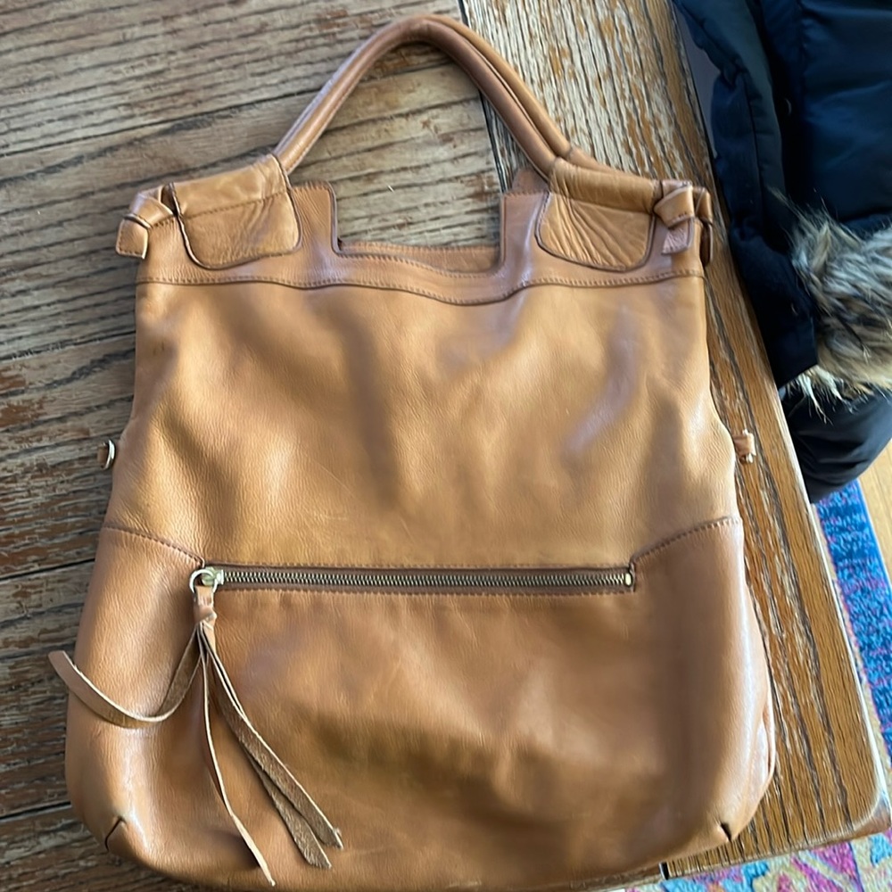 Foley and Corinna camel leather tote/shoulder bag